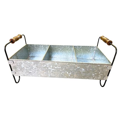 Essential Decor Entrada Collection 12.5x12.5x1.5 Square Aluminum Tray with Handle 