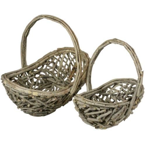 Peck Wood Basket w/Handle (50 pack) - Glacier Valley Enterprises