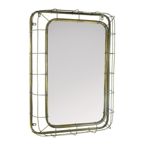 Essential Dcor Entrada Collection Benzara ETD-EN50210 Alluring Metal Mirror with Stones Mirror